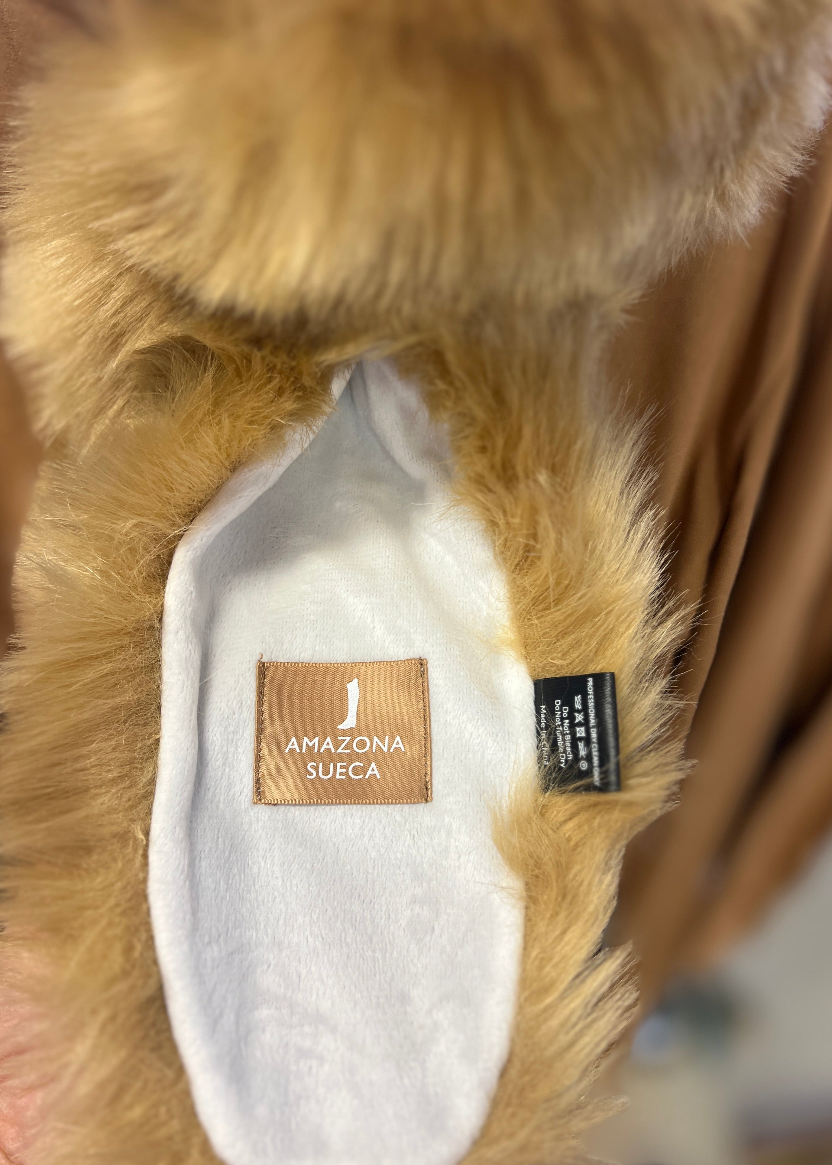 Faux Fur Scarf Beige