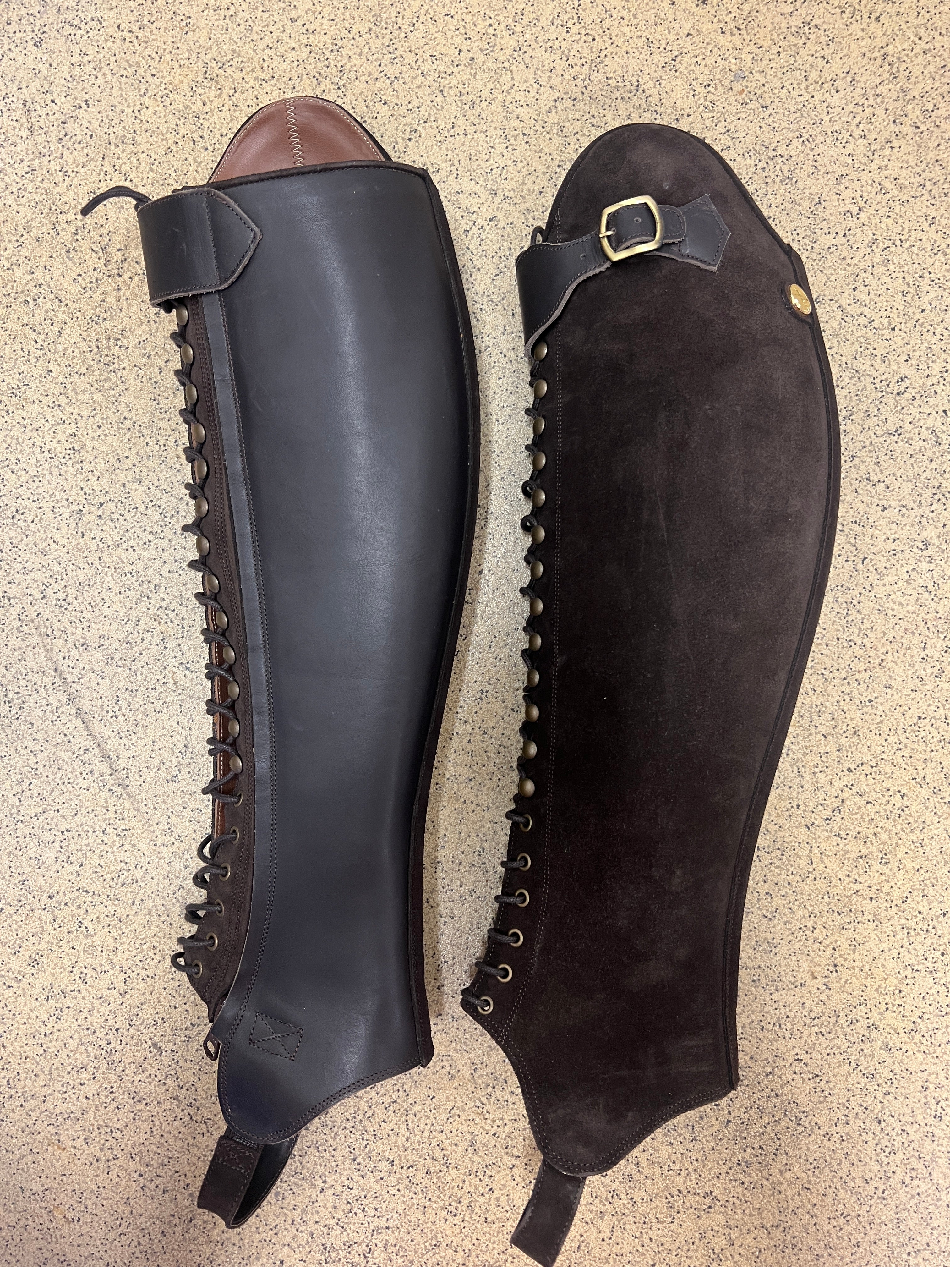 BIA DRESSAGE CHAPS - Dark Brown Suede/Chocolate Brown - Calf 36-37/Height 47