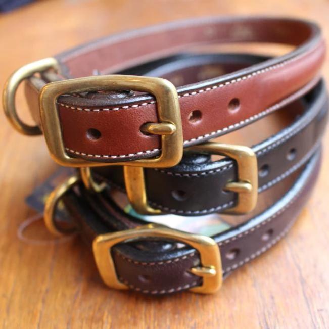 Dog Collar with space for a name plate Oakbark