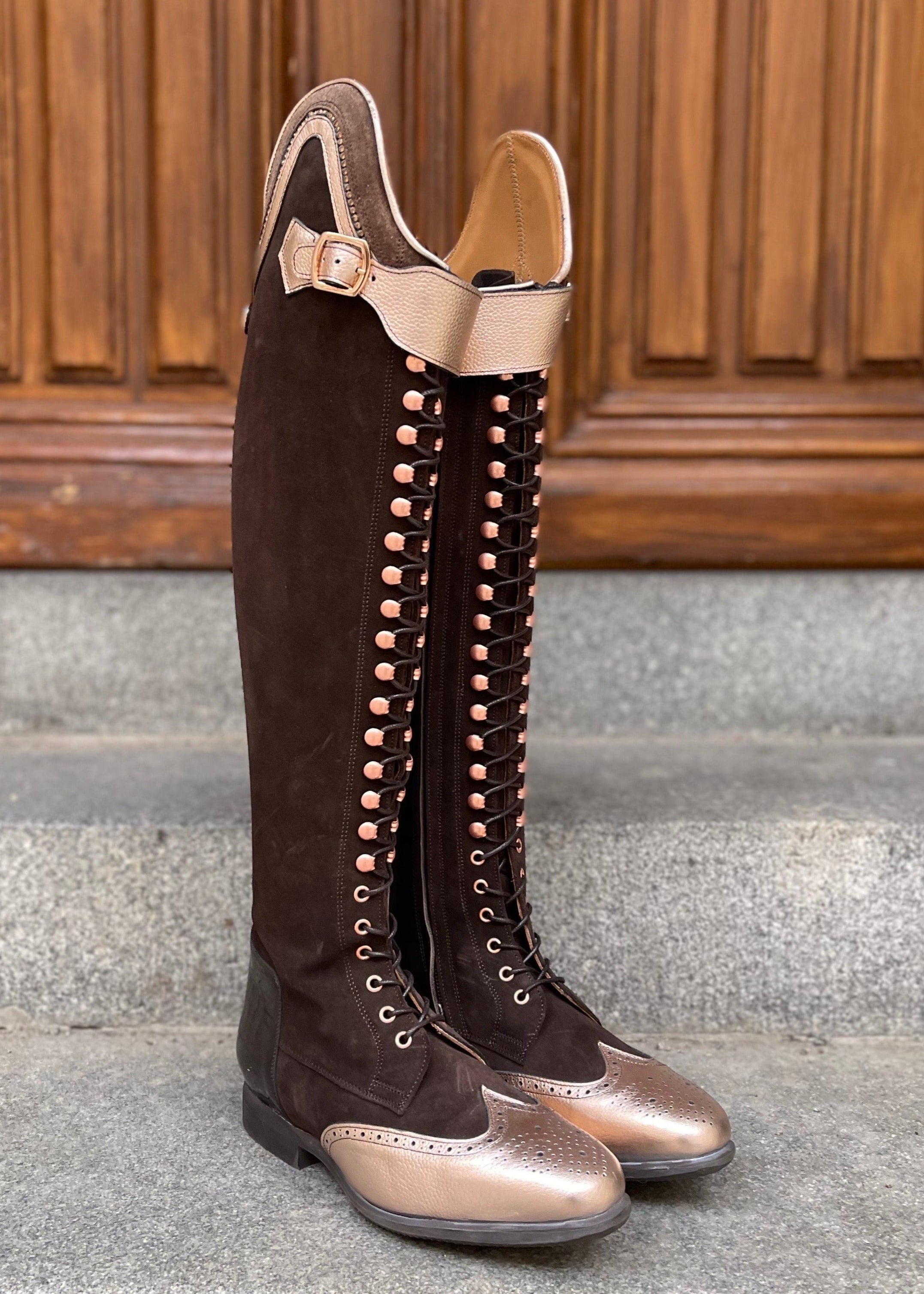 BIA DRESSYR - Mörkbrun Mocka/Rosé/Brun Skimmer - Storlek 39