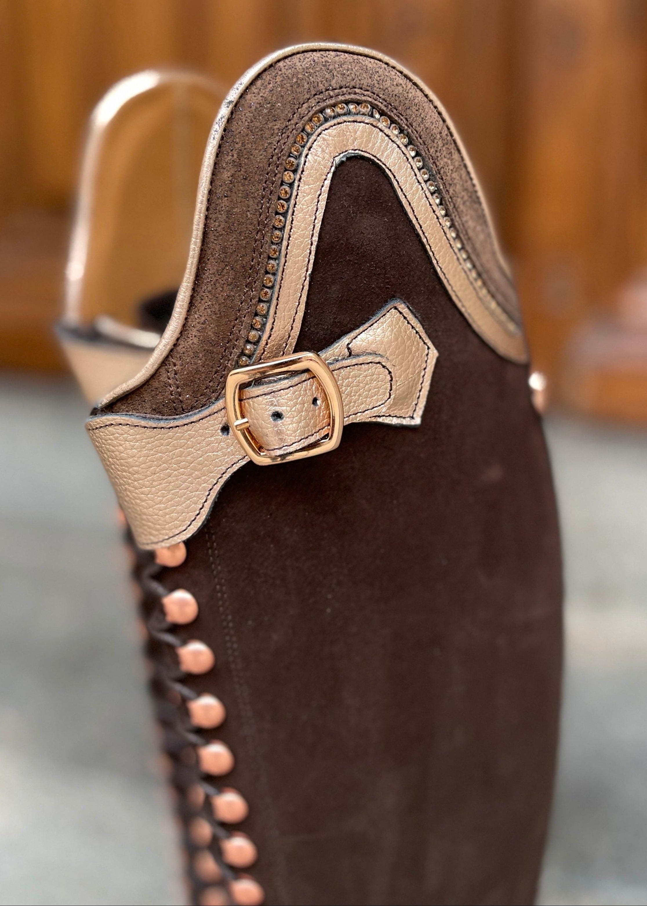 BIA DRESSYR - Mörkbrun Mocka/Rosé/Brun Skimmer - Storlek 39