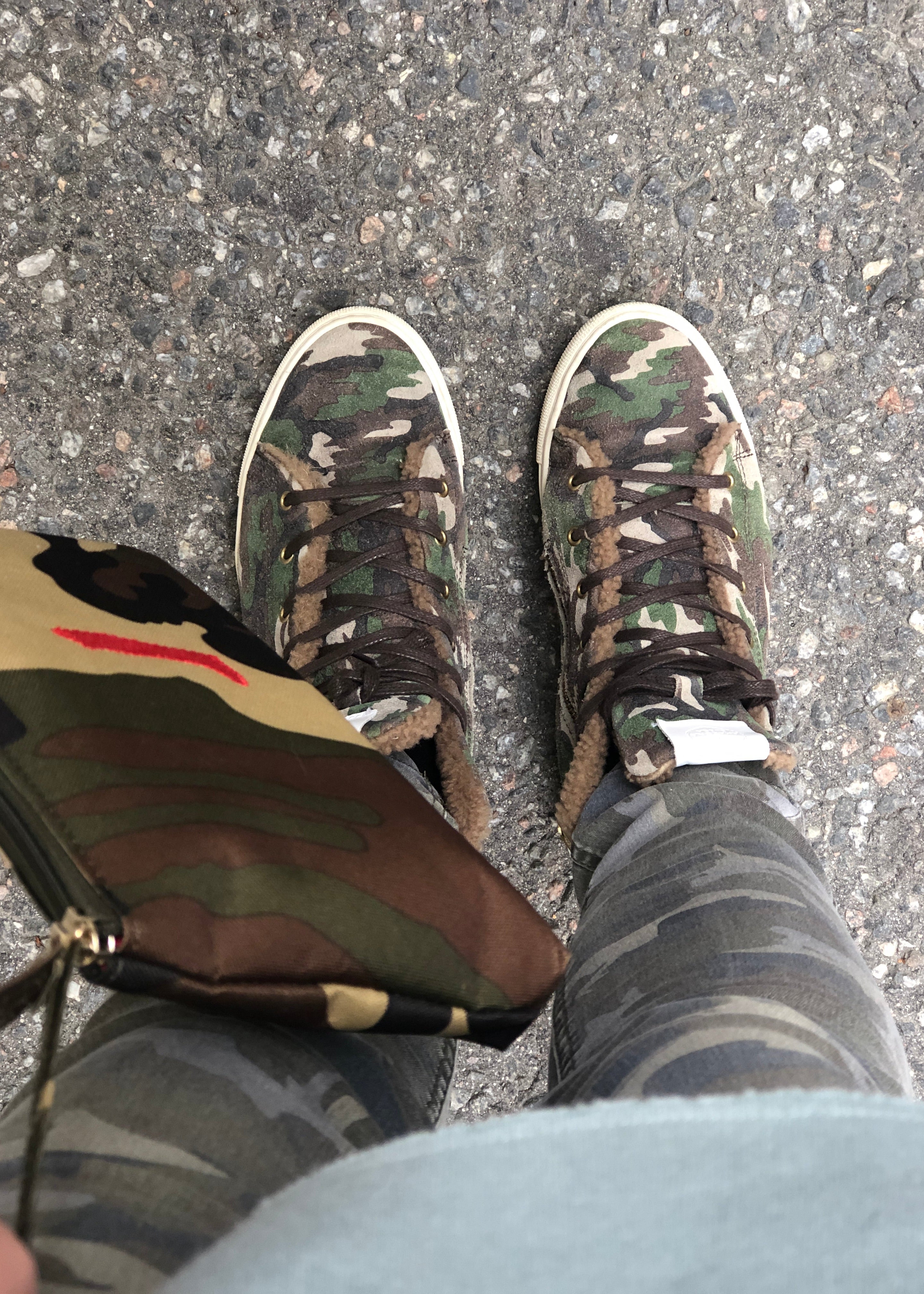 High Top Sneakers Fårskinnsfoder Camouflage