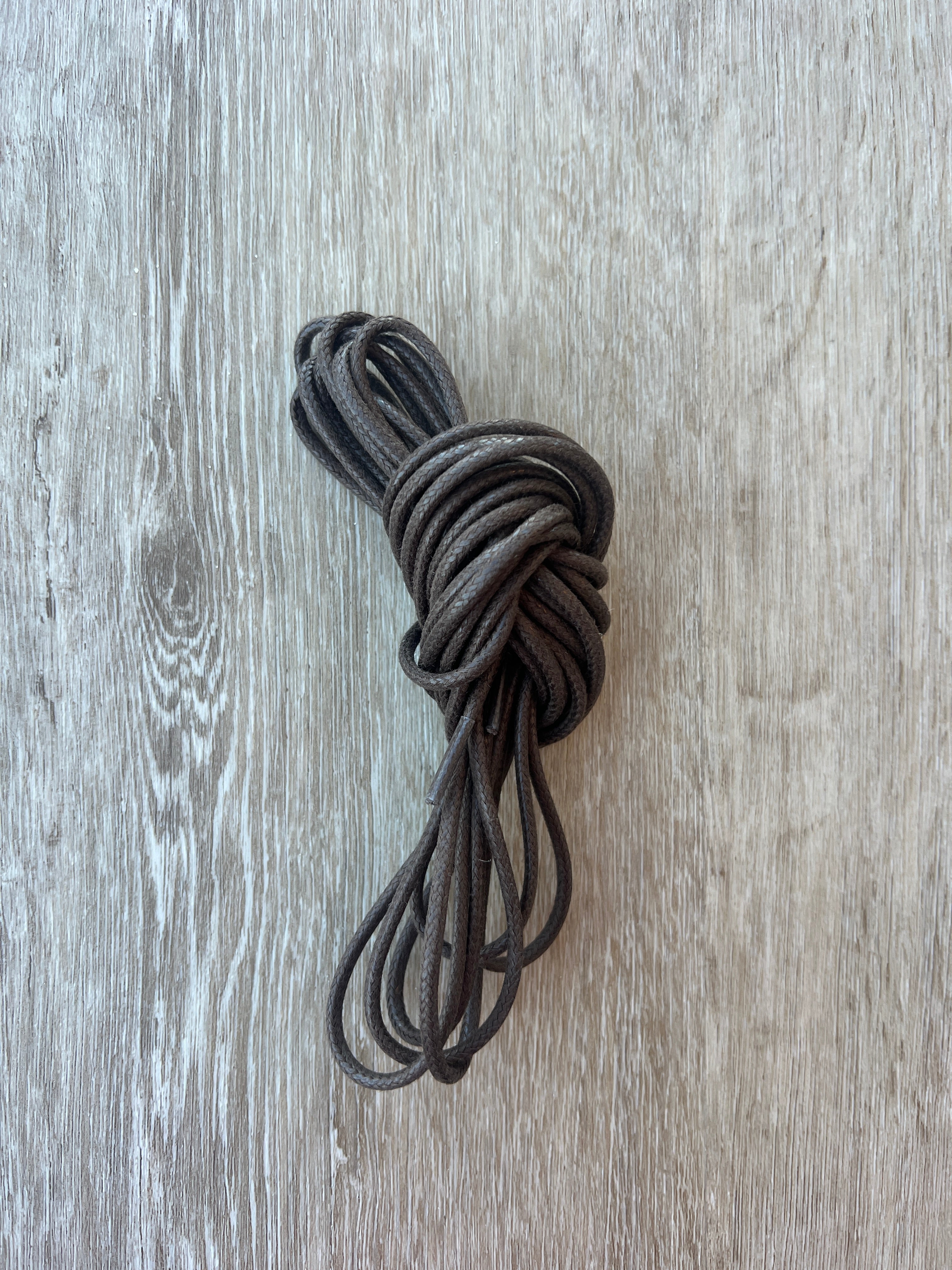 Bootlaces 240 cm Waxed Cotton Coffee Brown
