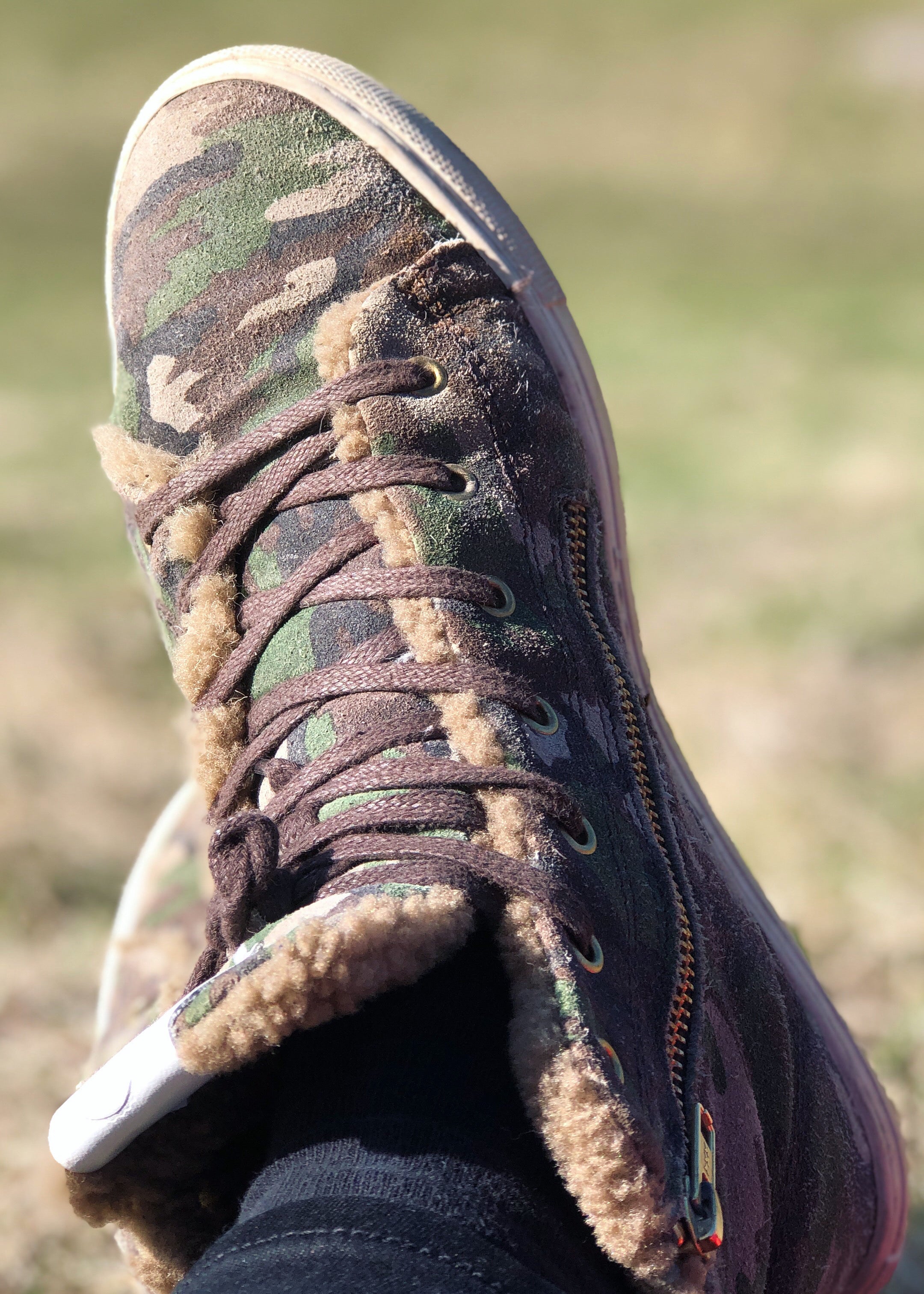 High Top Sneakers Fårskinnsfoder Camouflage