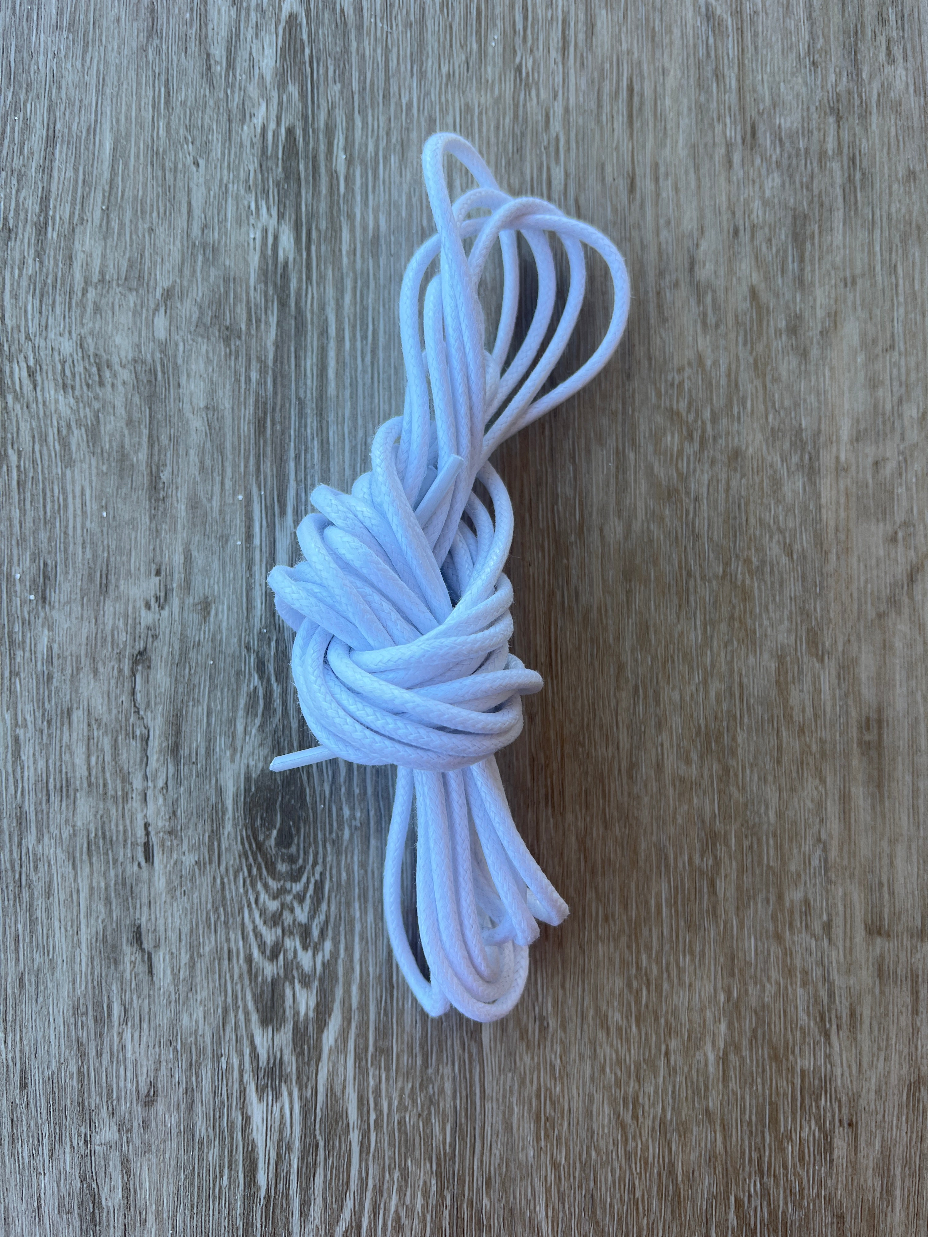 Bootlaces 240 cm Waxed Cotton White