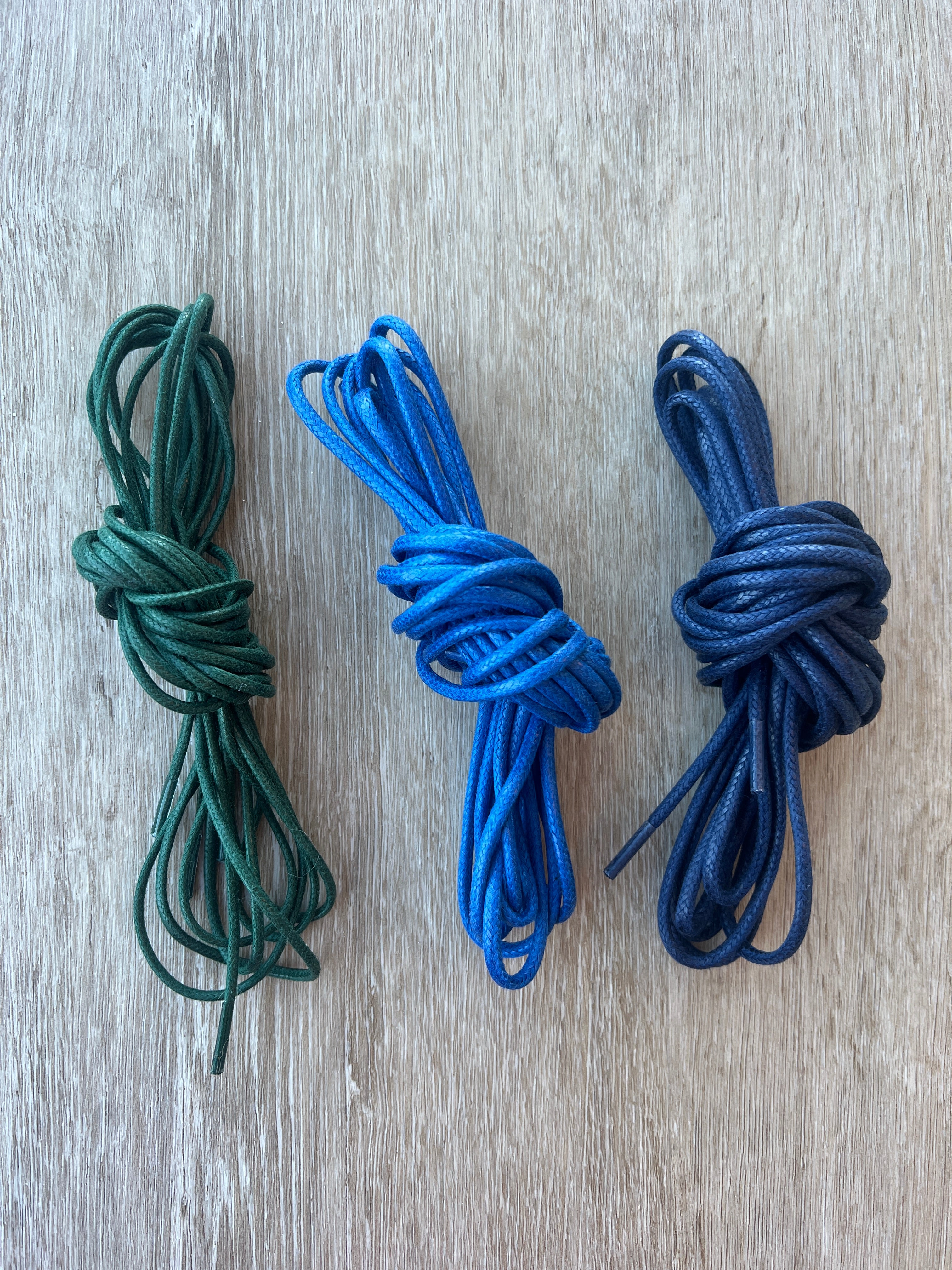 Skosnören Ridstövlar 240 cm Vaxad Bomull Blå