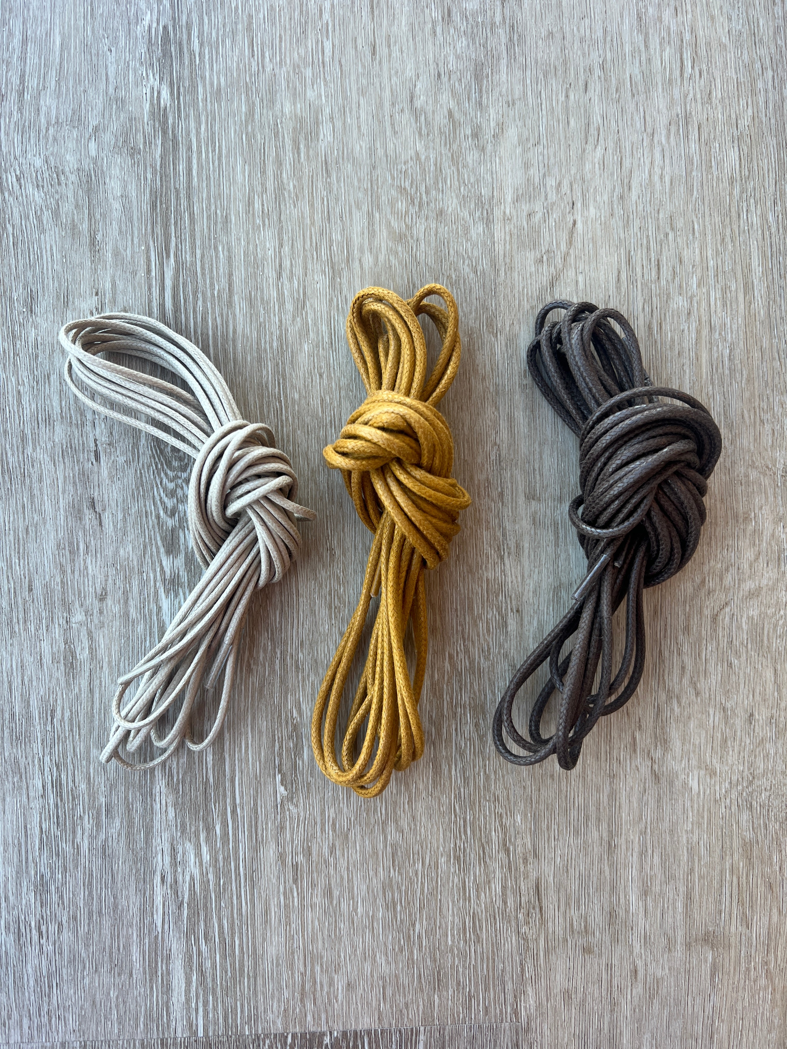 Bootlaces 240 cm Waxed Cotton Coffee Brown