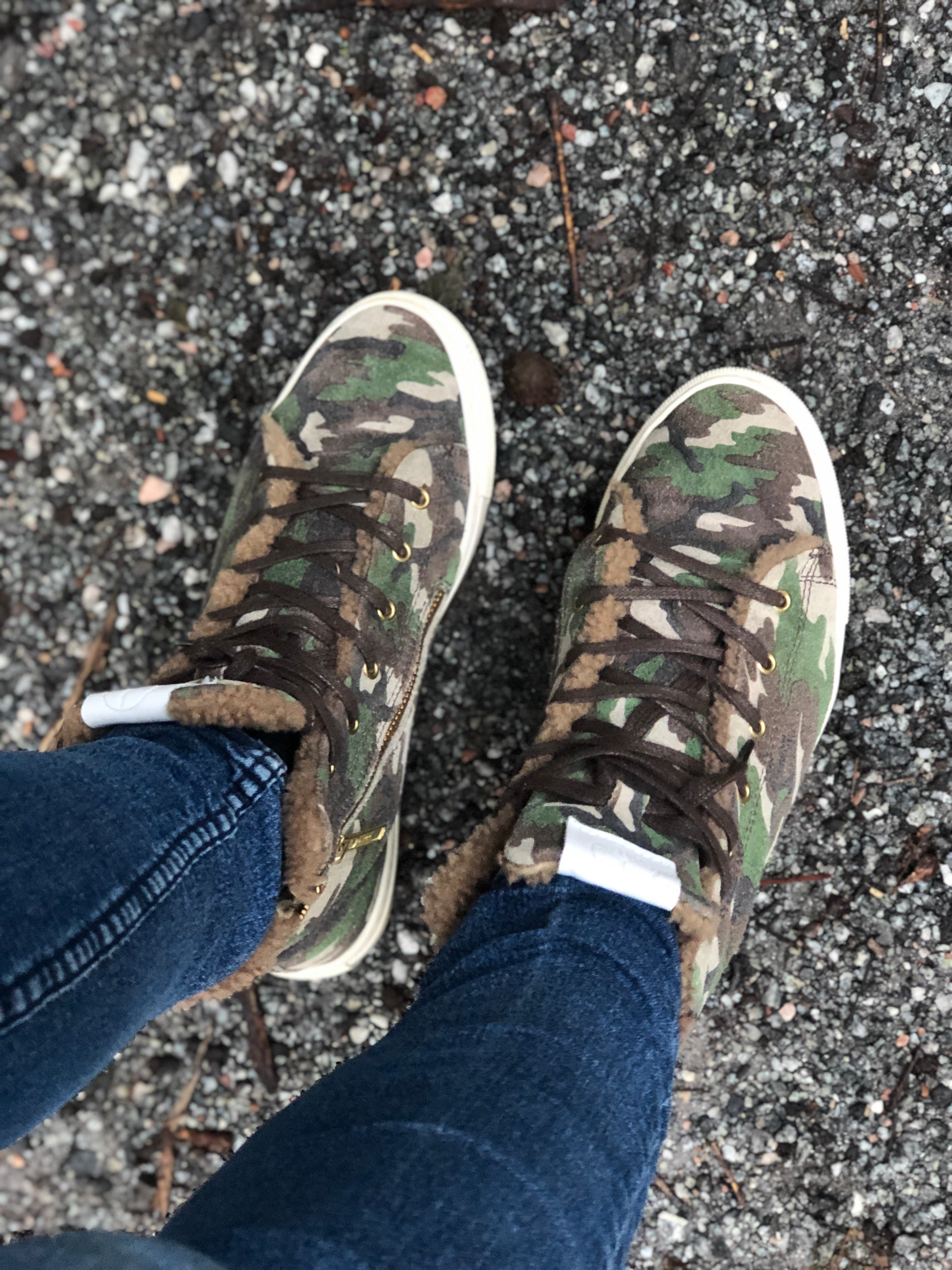 High Top Sneakers Fårskinnsfoder Camouflage