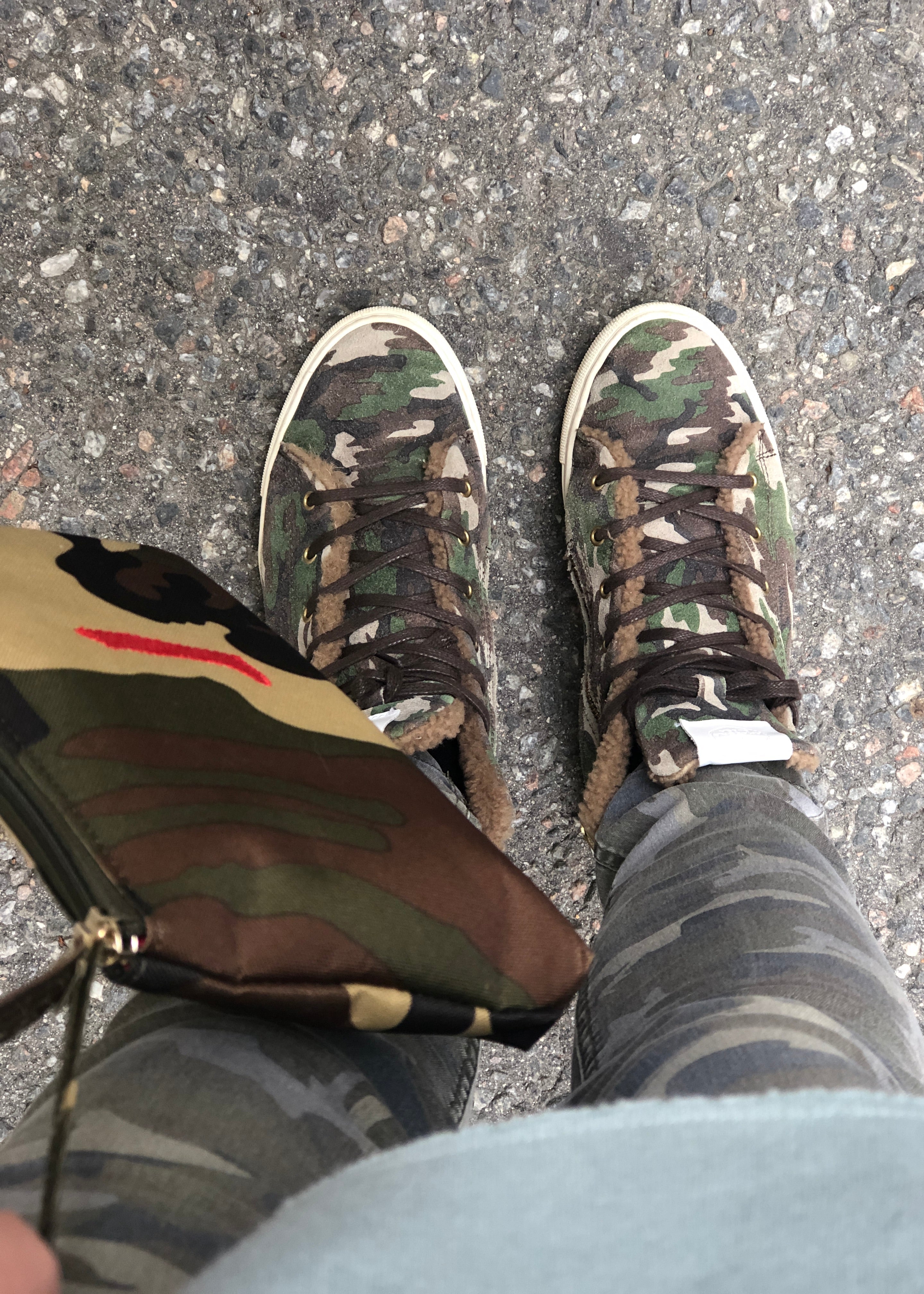 High Top Sneakers Fårskinnsfoder Camouflage