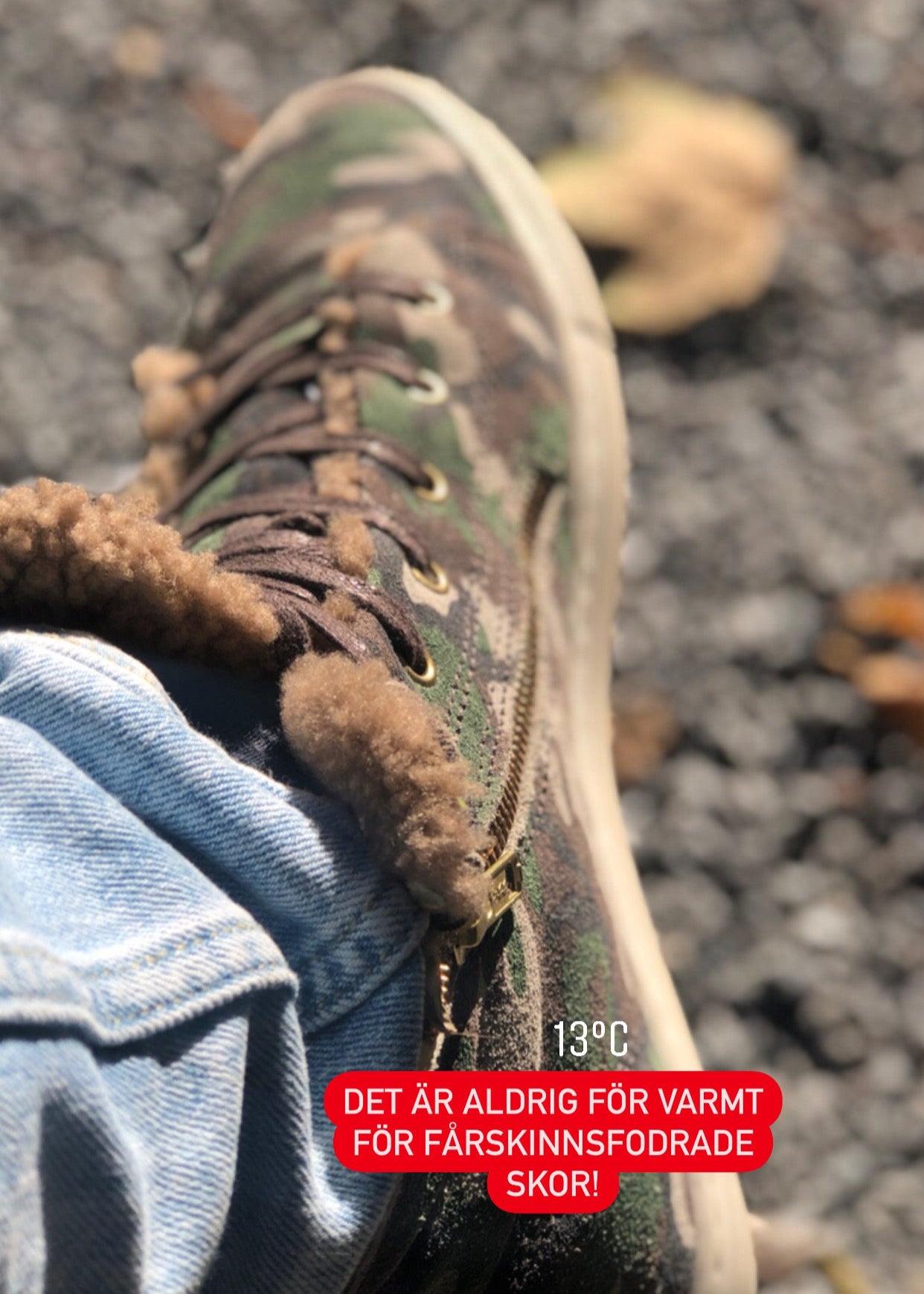 High Top Sneakers Fårskinnsfoder Camouflage