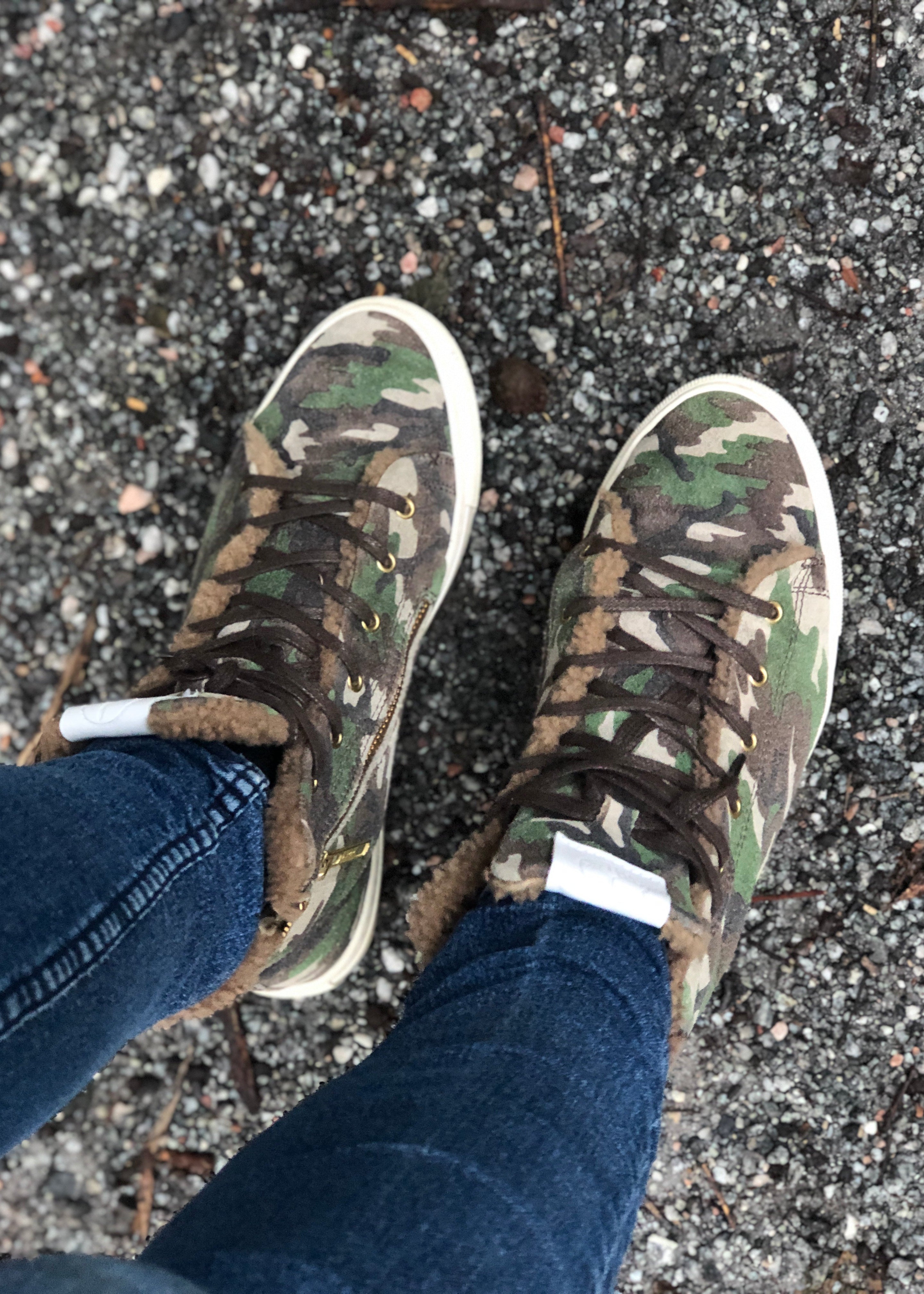 High Top Sneakers Fårskinnsfoder Camouflage