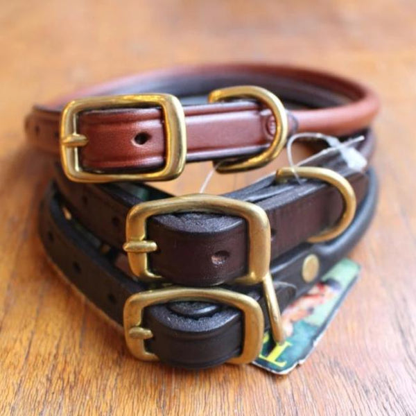 Rolled Dog Collar in Oakbark