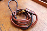 Rolled Leather Dog Leash in Black