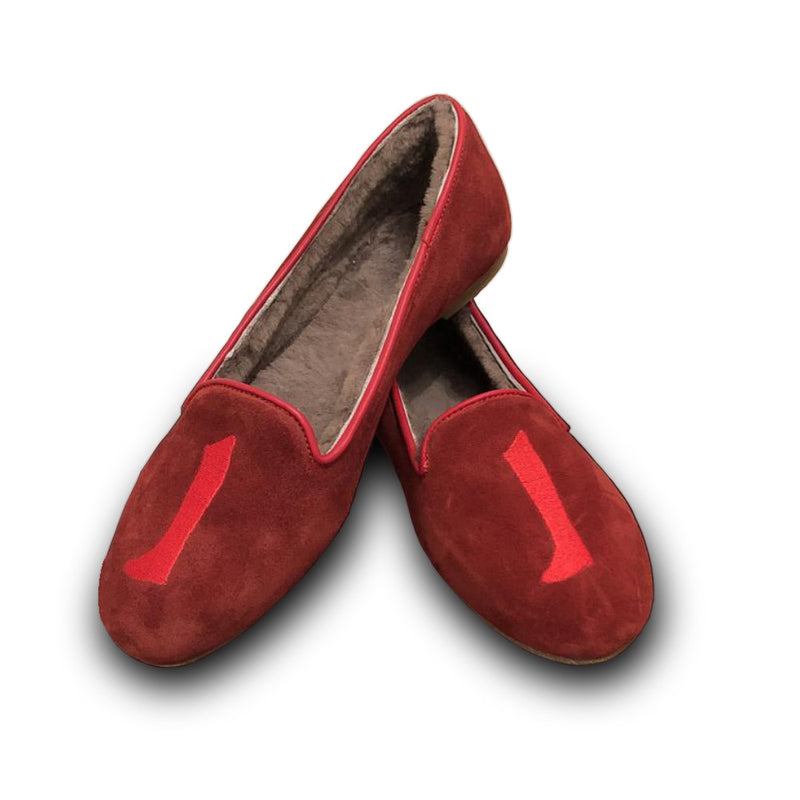 slippers sheepskin | tofflor fårull, Products AUGUSTA SHEEPSKIN RED Suede