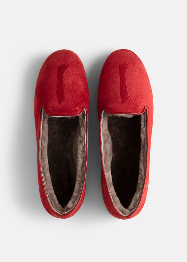 Augusta Sheepskin Red Suede