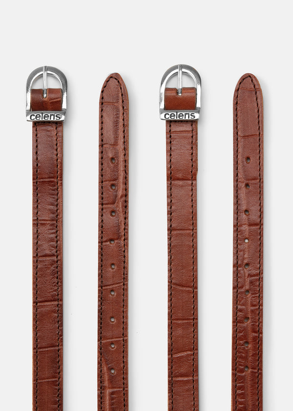 Spur Straps Chestnut Brown Croco