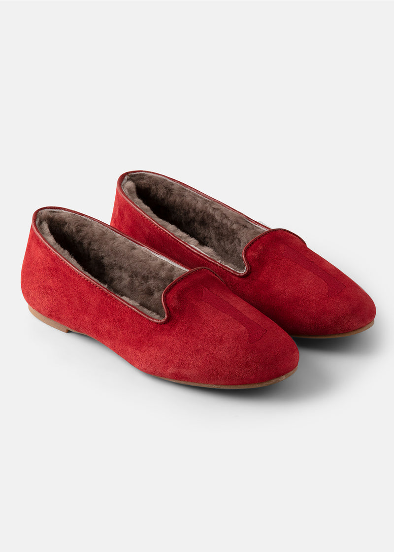 Augusta Sheepskin Red Suede