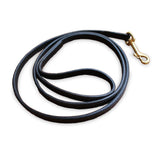 Flat leather leash in Havanna