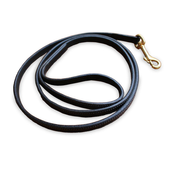 Flat leather leash in Oakbark