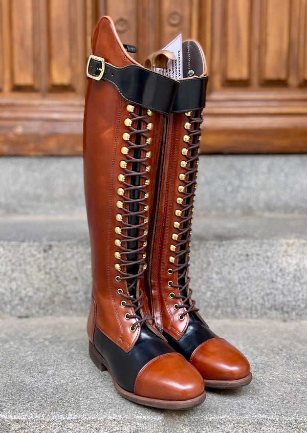 BIA DRESSAGE - Polished Cognac/Polished Black - Size 34