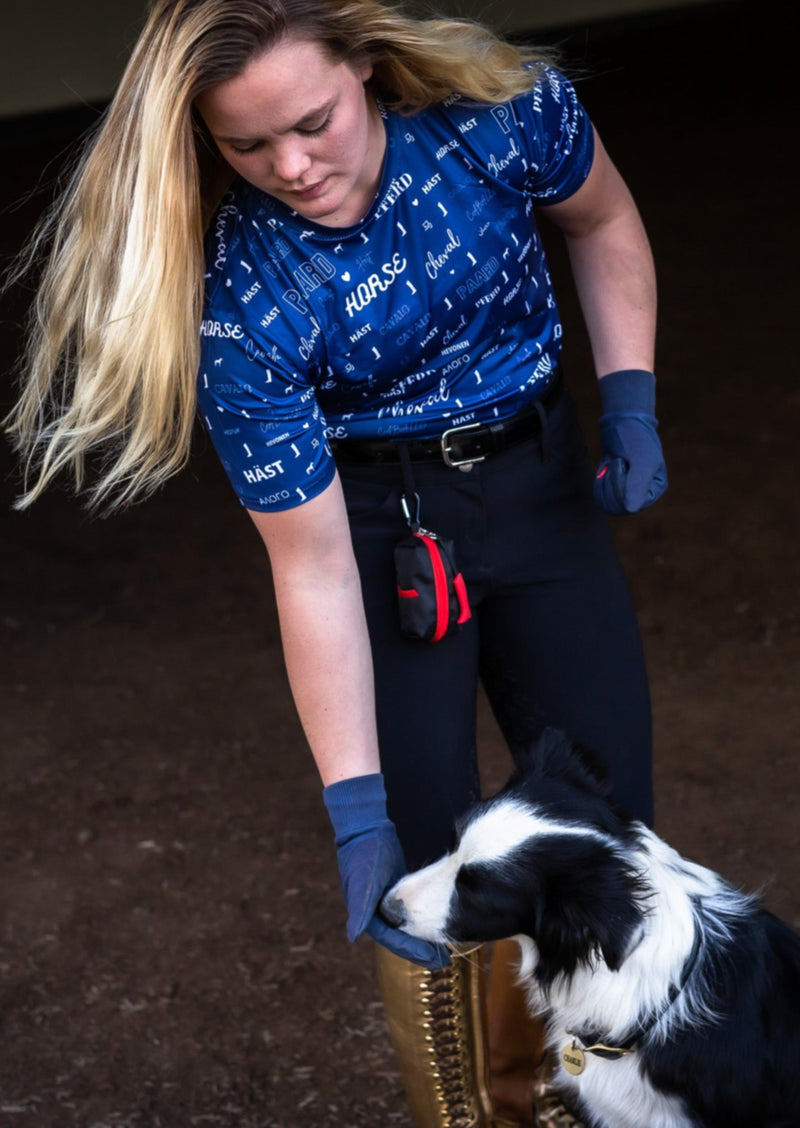 Performance Topp Horse Print Blå