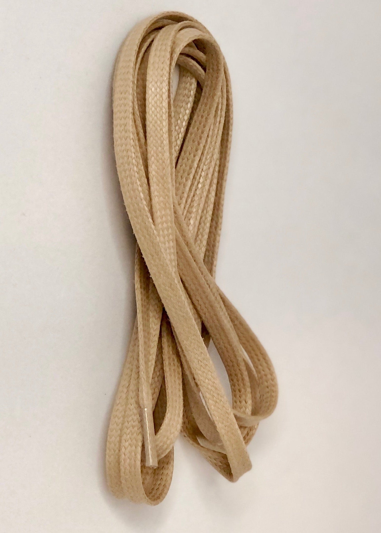 Bootlaces 240 cm Flat Waxed Cotton Beige
