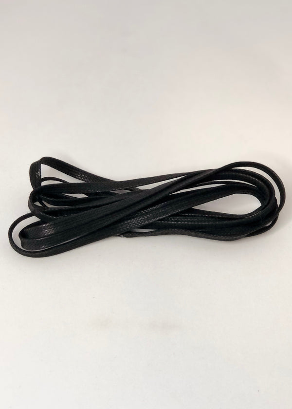 Bootlaces 240 cm Flat Waxed Cotton Black