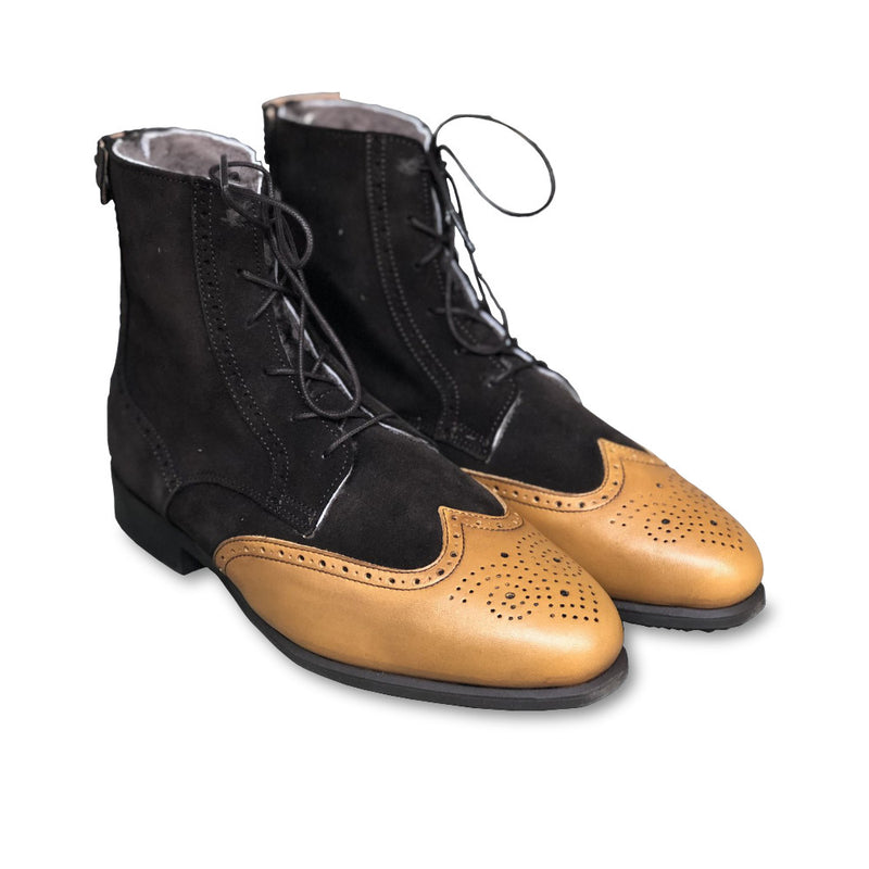 BRITO WINTER - Coffee Brown Suede With Light Brown Toe - Size 40-41