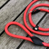 Combined Rope Collar & Leash Red