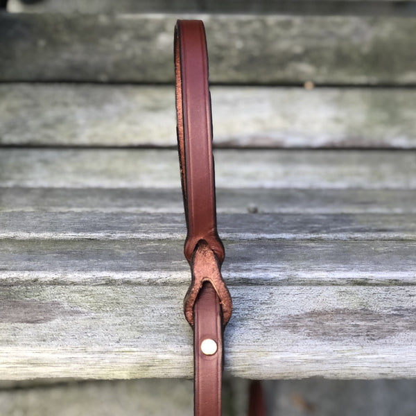 Leash with semi laced handle in Oakbark