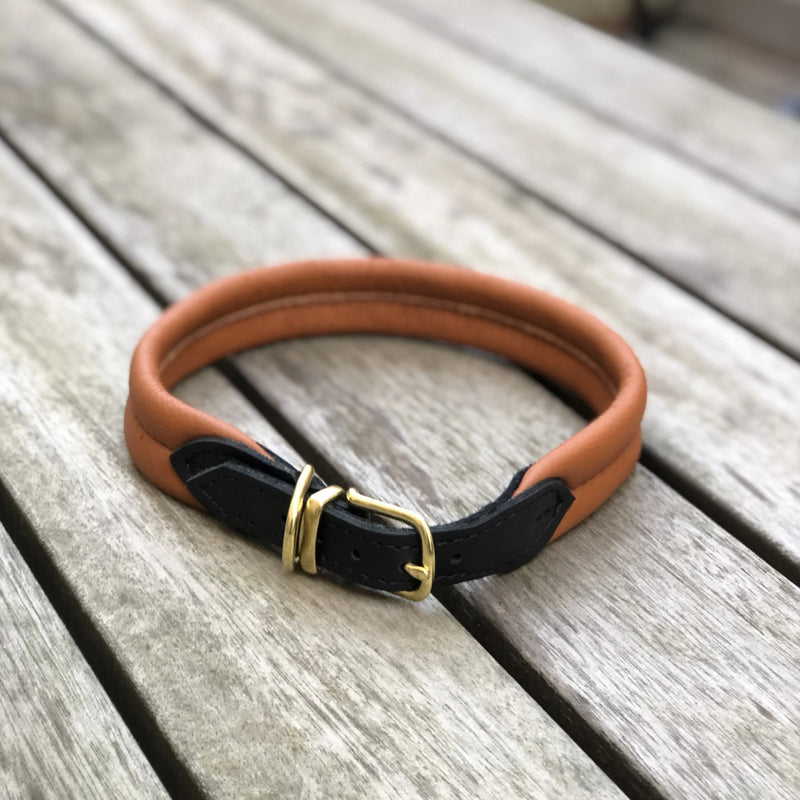 Padded Dog Collar Cognac