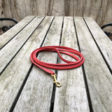 Padded Rolled Dog Leash Red