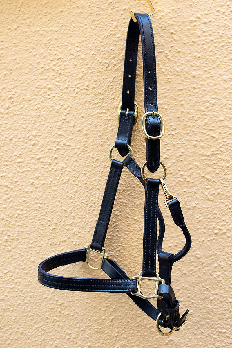 Triple Stitched Halter Black