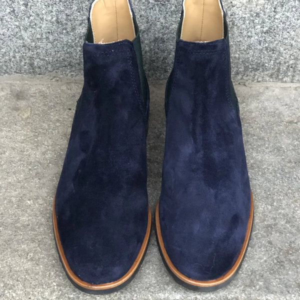 MOEMA Chelsea Boot Navy Blue Suede