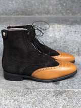BRITO WINTER - Coffee Brown Suede With Light Brown Toe - Size 40-41