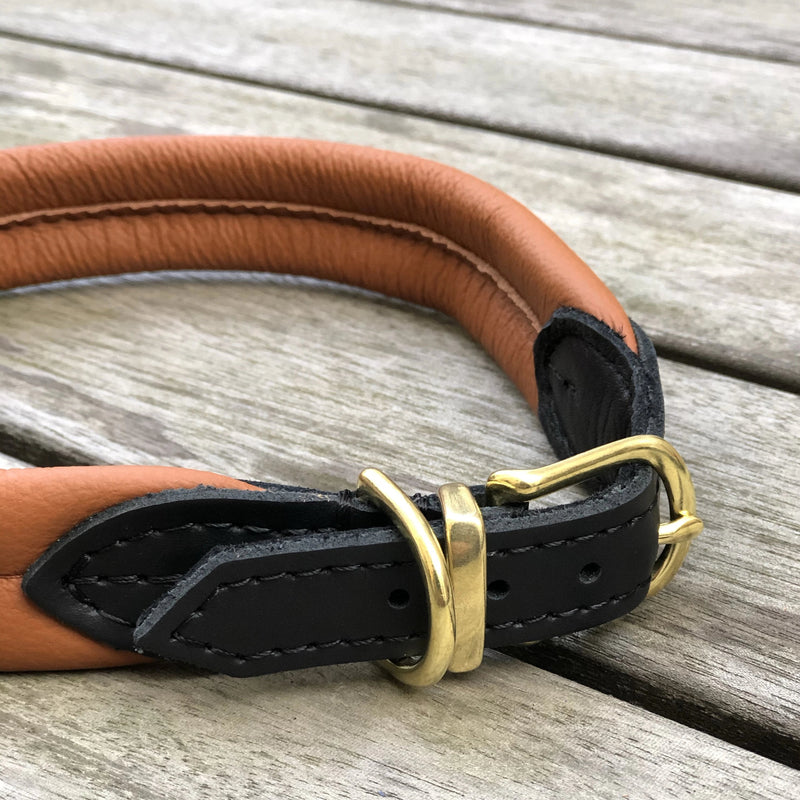 Padded Dog Collar Cognac