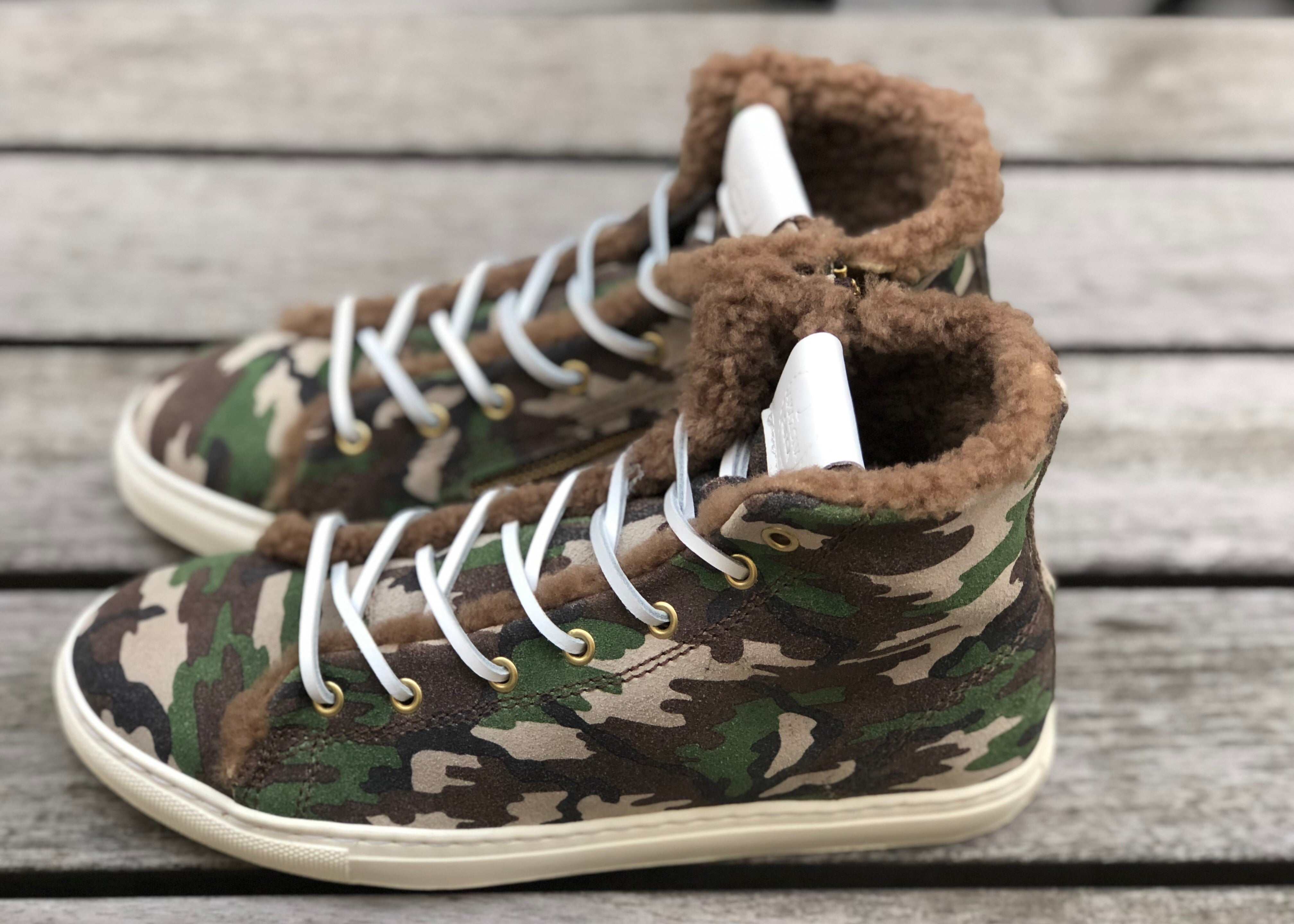 High Top Sneakers Fårskinnsfoder Camouflage