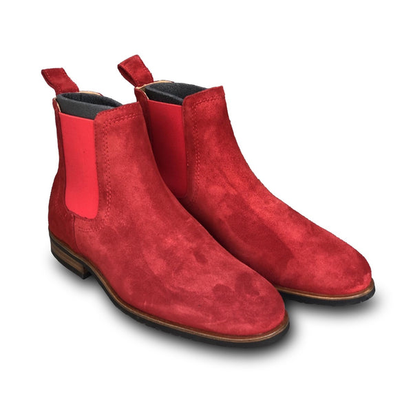 MOEMA Chelsea boot red suede röd mocka