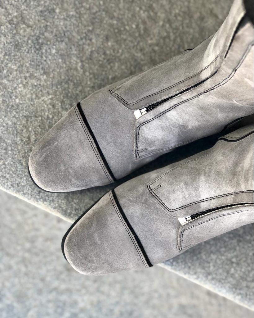 Light Grey Suede
