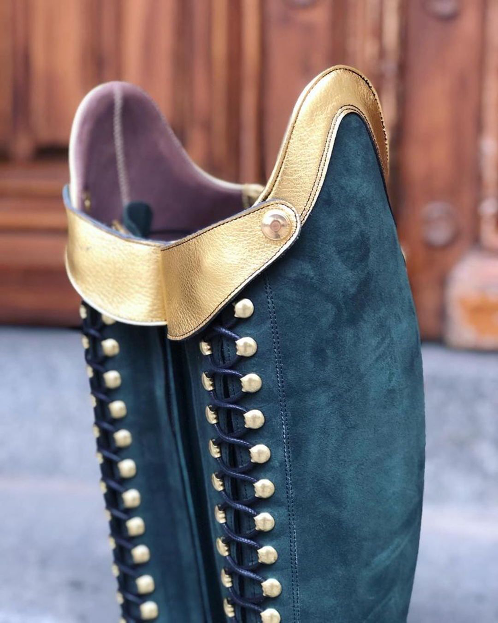 Blue suede riding boots sales