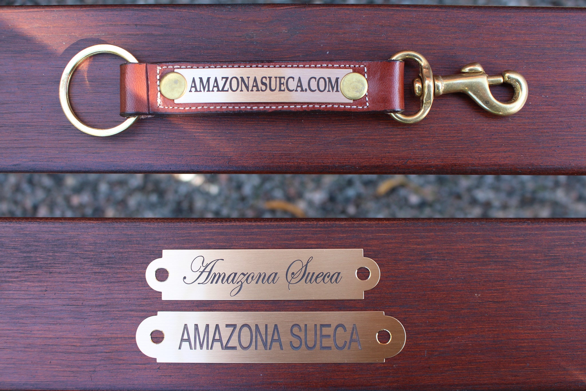 Keyring Strap With Brass Snap in Havanna