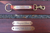 Keyring Strap With Brass Snap in Havanna