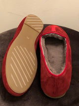 slippers sheepskin | tofflor fårull, Products AUGUSTA SHEEPSKIN RED Suede