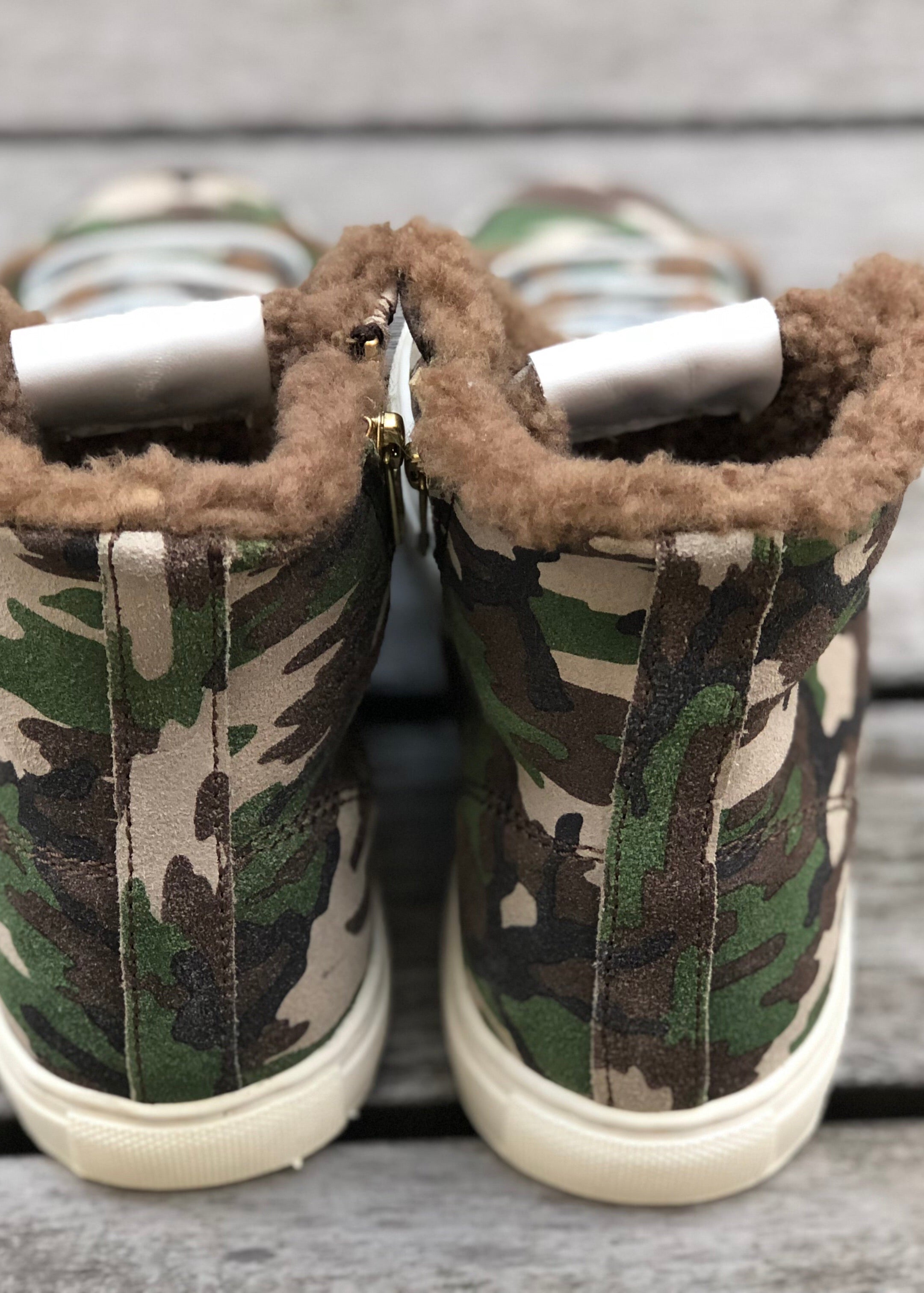 High Top Sneakers Fårskinnsfoder Camouflage