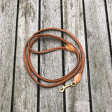 Padded Rolled Dog Leash Cognac