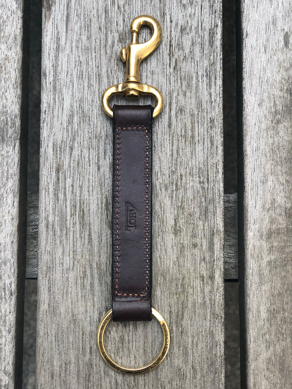 Keyring Strap With Brass Snap in Havanna