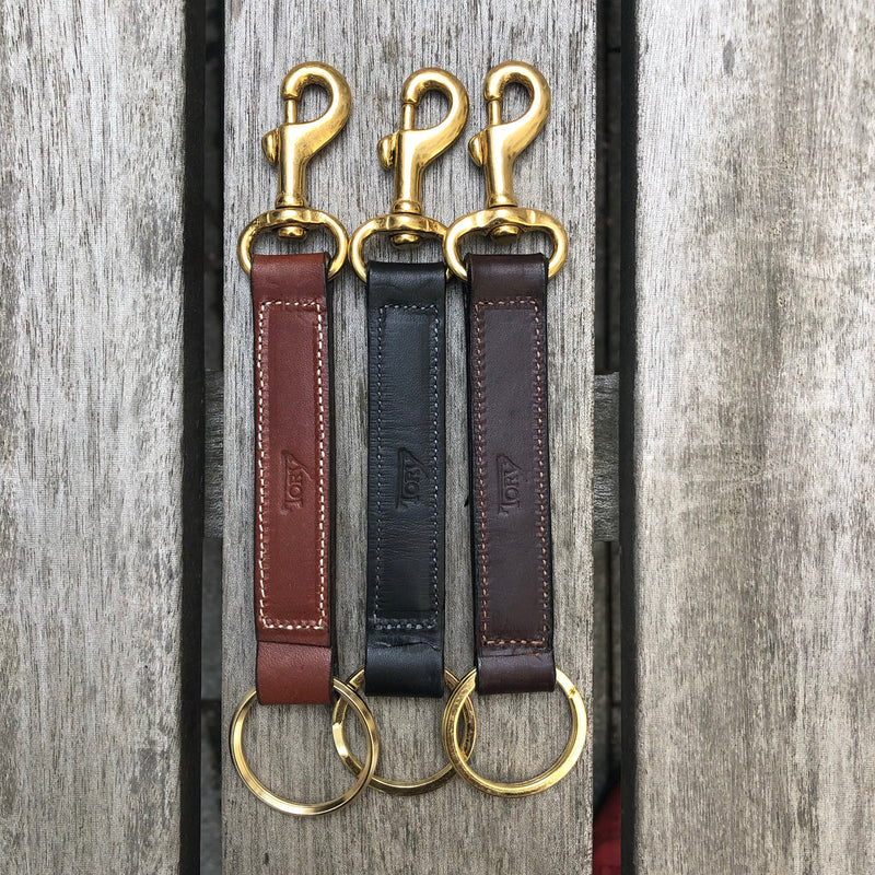 Keyring Strap With Brass Snap in Havanna